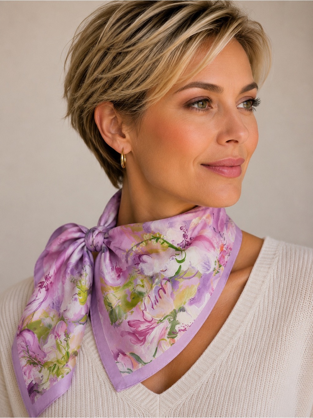 🆕❤️Women's Floral Lavender NeckScarf - Elegant Neck Accessory